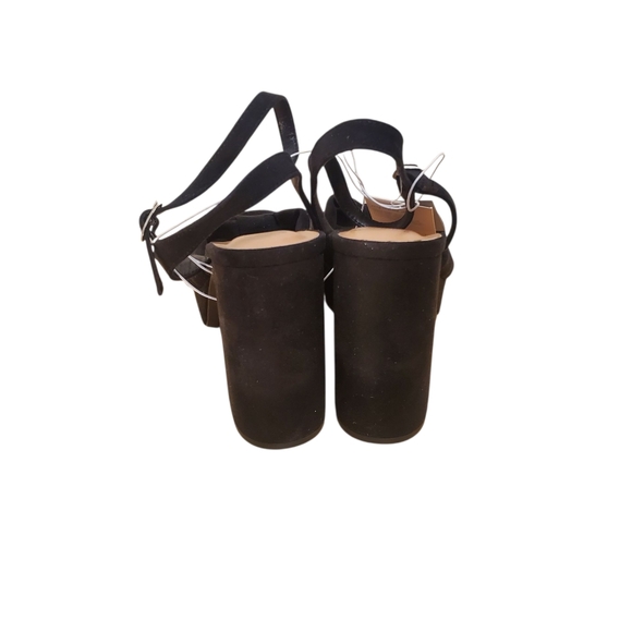 A New Day Black Platform Heels Knot Ankle Strap Block Heel Women's 9.5 - Picture 5 of 9